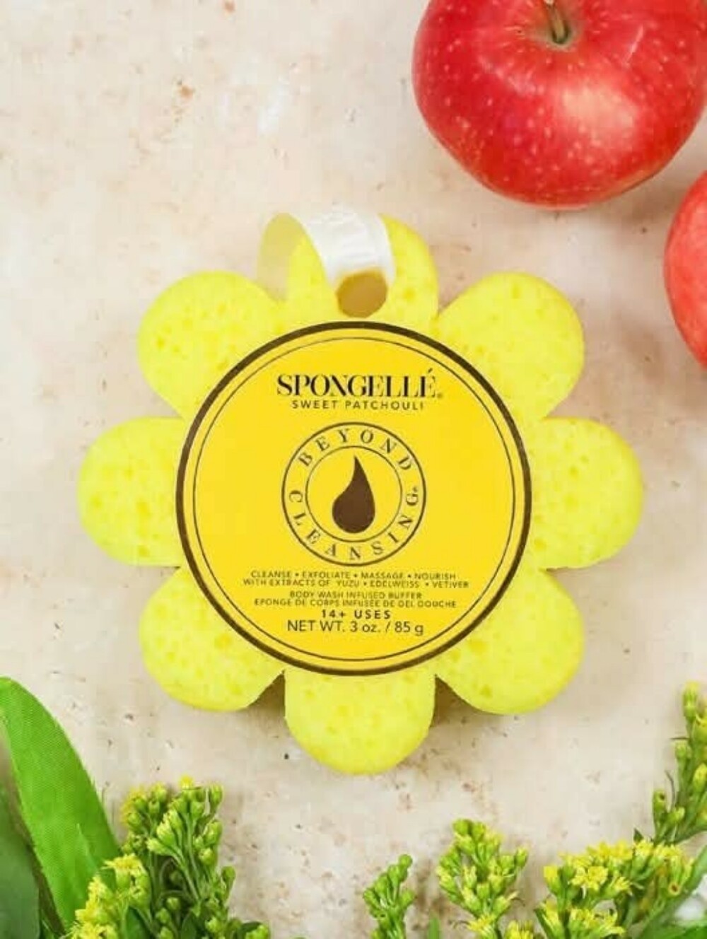 Spongelle Sweet Patchouli | Wild Flower Body Wash Infused Buffing Sponge 85g NIB